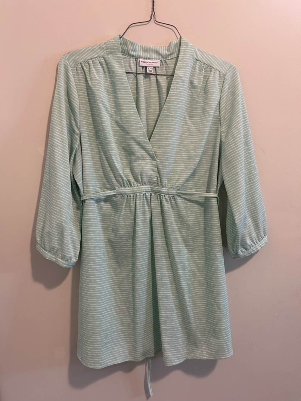Liz Lange Mint Green and White 3/4 Long Sleeveβ Tunic Dress
